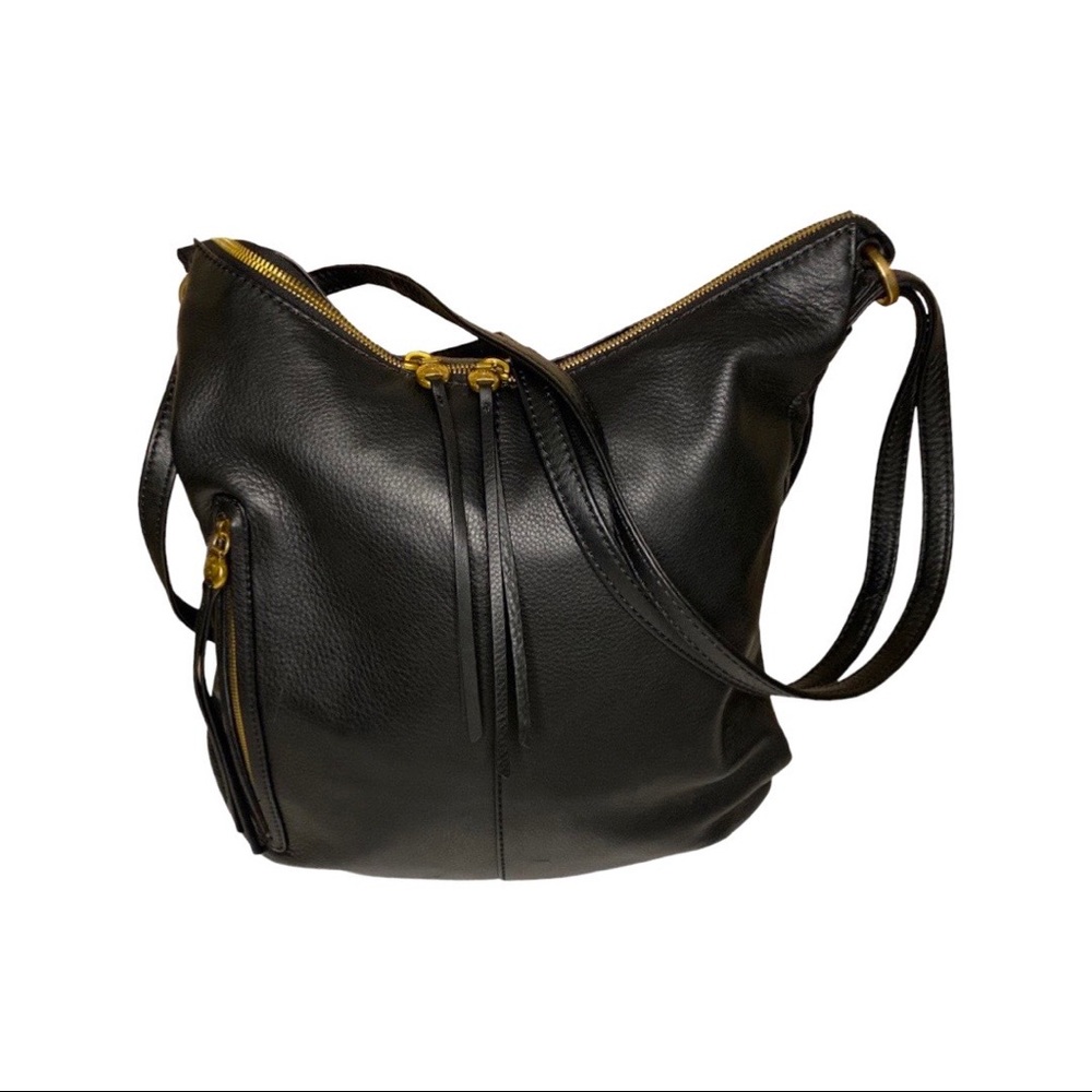 Hobo Black Leather Purse - Doubles as a shoulder bag or bookbag
